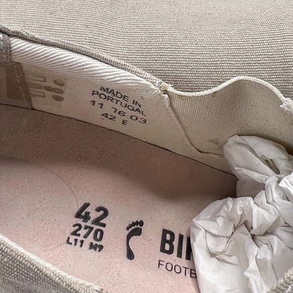 Birkenstock Barrie Slip On Shoes Sand Narrow Fit 1004549 Women 11/Men 9 Tried On - Picture 8 of 10